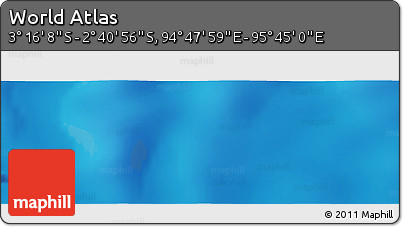 Shaded Relief Panoramic Map of the Area around 2° 58' 32" S, 95° 16' 30" E