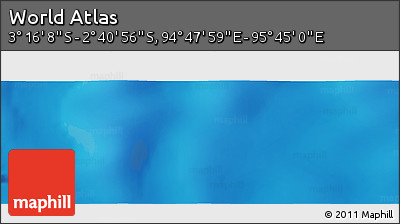 Shaded Relief Panoramic Map of the Area around 2° 58' 32" S, 95° 16' 30" E