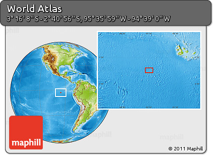 Physical Location Map of the Area around 2° 58' 32" S, 95° 7' 30" W