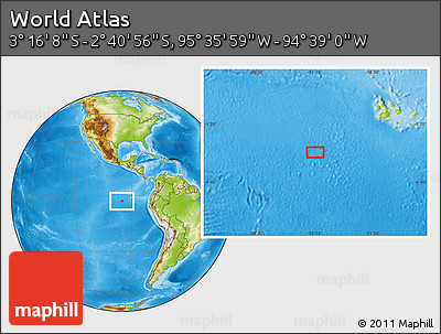 Physical Location Map of the Area around 2° 58' 32" S, 95° 7' 30" W