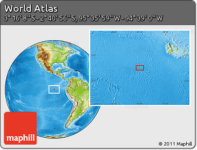 Physical Location Map of the Area around 2° 58' 32" S, 95° 7' 30" W