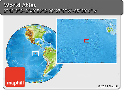 Physical Location Map of the Area around 2° 58' 32" S, 95° 58' 29" W