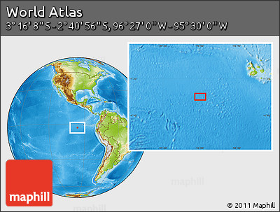 Physical Location Map of the Area around 2° 58' 32" S, 95° 58' 29" W