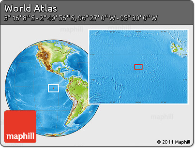 Physical Location Map of the Area around 2° 58' 32" S, 95° 58' 29" W