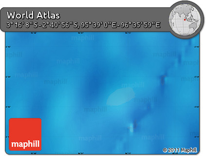 Shaded Relief Map of the Area around 2° 58' 32" S, 96° 7' 30" E