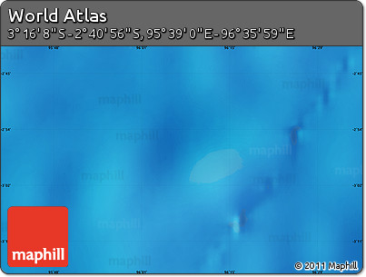 Shaded Relief Map of the Area around 2° 58' 32" S, 96° 7' 30" E