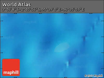 Shaded Relief Map of the Area around 2° 58' 32" S, 96° 7' 30" E