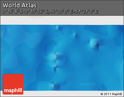 Political 3D Map of the Area around 2° 58' 32" S, 96° 58' 29" E