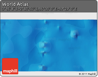 Political 3D Map of the Area around 2° 58' 32" S, 96° 58' 29" E