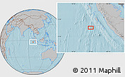 Gray Location Map of the area around 2° 58' 32" S, 97° 49' 29" E, hill shading