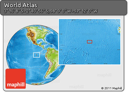 Physical Location Map of the Area around 2° 58' 32" S, 97° 40' 30" W