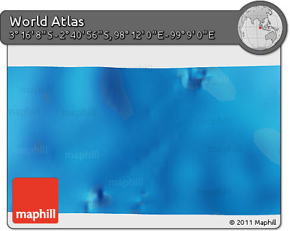 Physical 3D Map of the Area around 2° 58' 32" S, 98° 40' 30" E