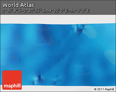 Shaded Relief 3D Map of the Area around 2° 58' 32" S, 98° 40' 30" E