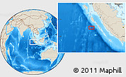 Shaded Relief Location Map of the area around 2° 58' 32" S, 98° 40' 30" E