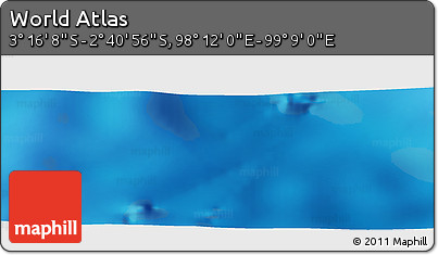 Shaded Relief Panoramic Map of the Area around 2° 58' 32" S, 98° 40' 30" E