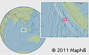 Savanna Style Location Map of the area around 2° 58' 32" S, 99° 31' 30" E, hill shading