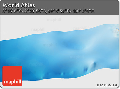 Shaded Relief Panoramic Map of the Area around 2° 58' 32" S, 99° 31' 30" E