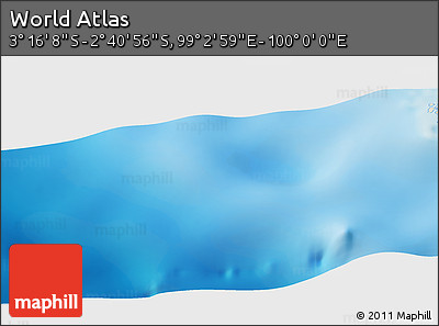 Shaded Relief Panoramic Map of the Area around 2° 58' 32" S, 99° 31' 30" E