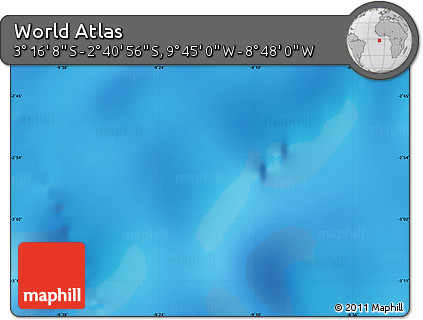 Physical Map of the Area around 2° 58' 32" S, 9° 16' 30" W