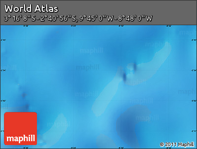 Physical Map of the Area around 2° 58' 32" S, 9° 16' 30" W