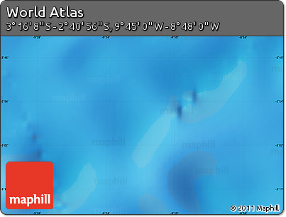 Physical Map of the Area around 2° 58' 32" S, 9° 16' 30" W
