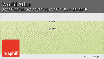 Physical Panoramic Map of the Area around 30° 13' 46" N, 0° 55' 29" E