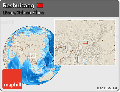 Shaded Relief Location Map of Reshuitang