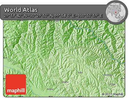 Political Map of the Area around 30° 13' 46" N, 100° 22' 30" E