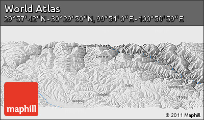 Physical Panoramic Map of the Area around 30° 13' 46" N, 100° 22' 30" E