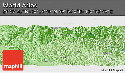 Political Panoramic Map of the Area around 30° 13' 46" N, 100° 22' 30" E