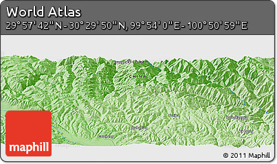 Political Panoramic Map of the Area around 30° 13' 46" N, 100° 22' 30" E
