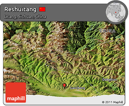 Satellite Panoramic Map of Reshuitang
