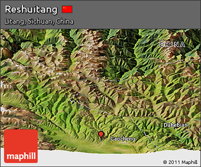 Satellite Panoramic Map of Reshuitang