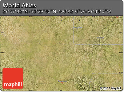 Satellite Map of the Area around 30° 13' 46" N, 100° 13' 29" W