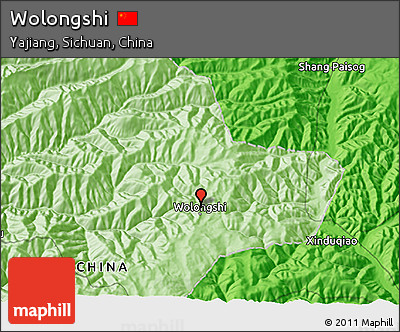 Political 3D Map of Wolongshi
