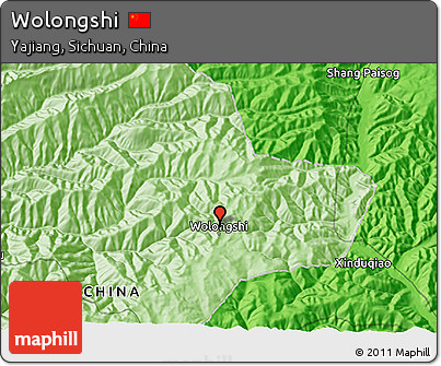 Political 3D Map of Wolongshi