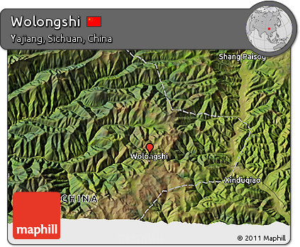 Satellite 3D Map of Wolongshi