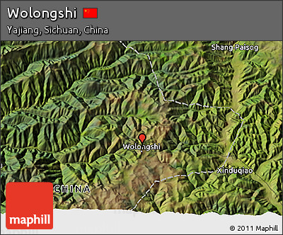 Satellite 3D Map of Wolongshi