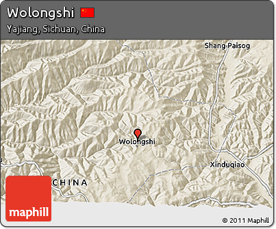 Shaded Relief 3D Map of Wolongshi