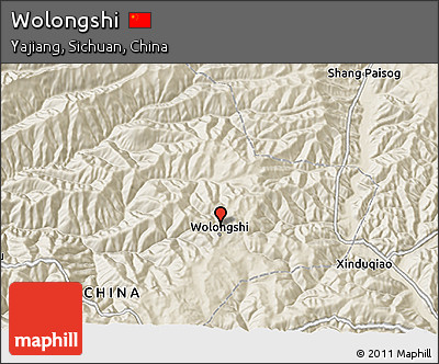 Shaded Relief 3D Map of Wolongshi