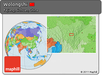 Political Location Map of Wolongshi