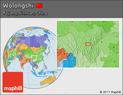 Political Location Map of Wolongshi