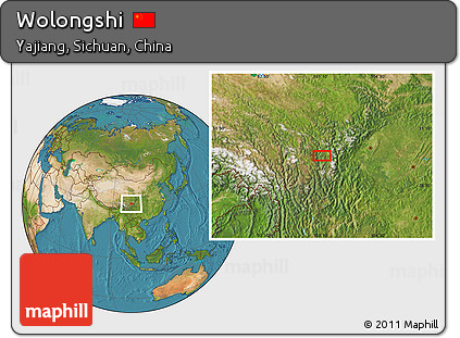 Satellite Location Map of Wolongshi