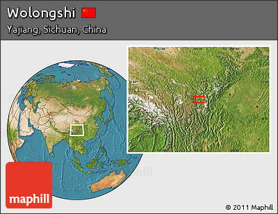 Satellite Location Map of Wolongshi