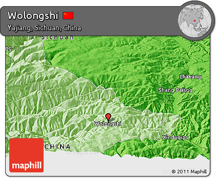Political Panoramic Map of Wolongshi