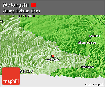 Political Panoramic Map of Wolongshi