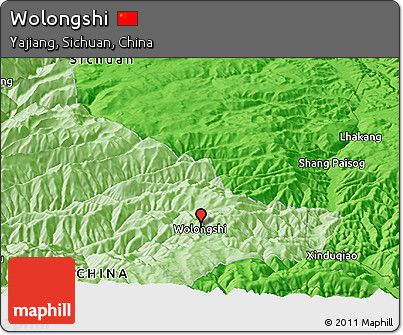 Political Panoramic Map of Wolongshi