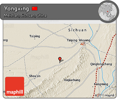 Shaded Relief 3D Map of Yongxing