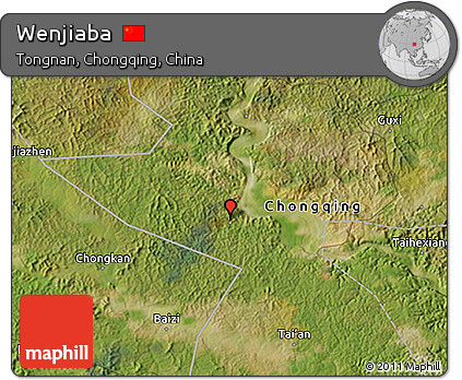 Satellite 3D Map of Wenjiaba