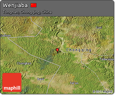 Satellite 3D Map of Wenjiaba